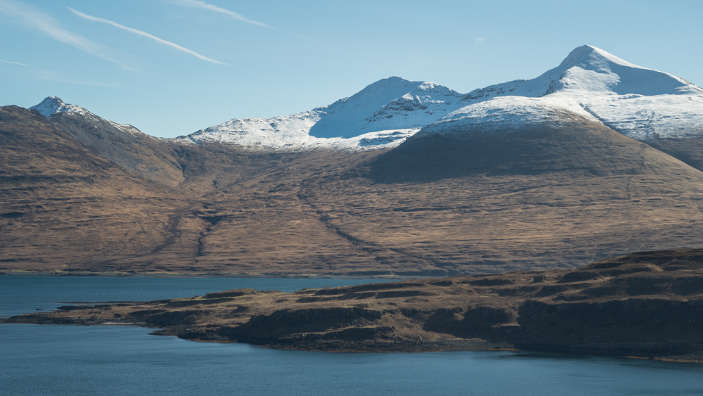 Ben More on the Isle of Mull with a covering of snow