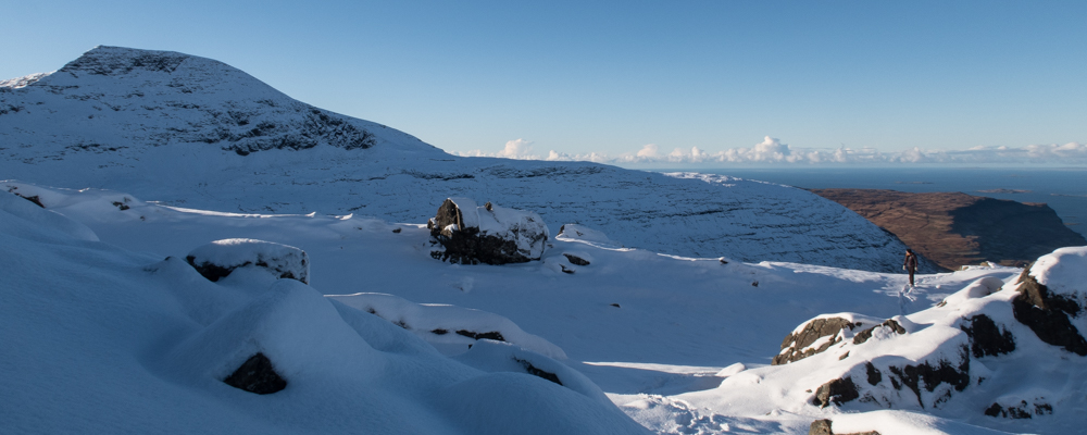 Ben More on Mull's north face and snowdirfts