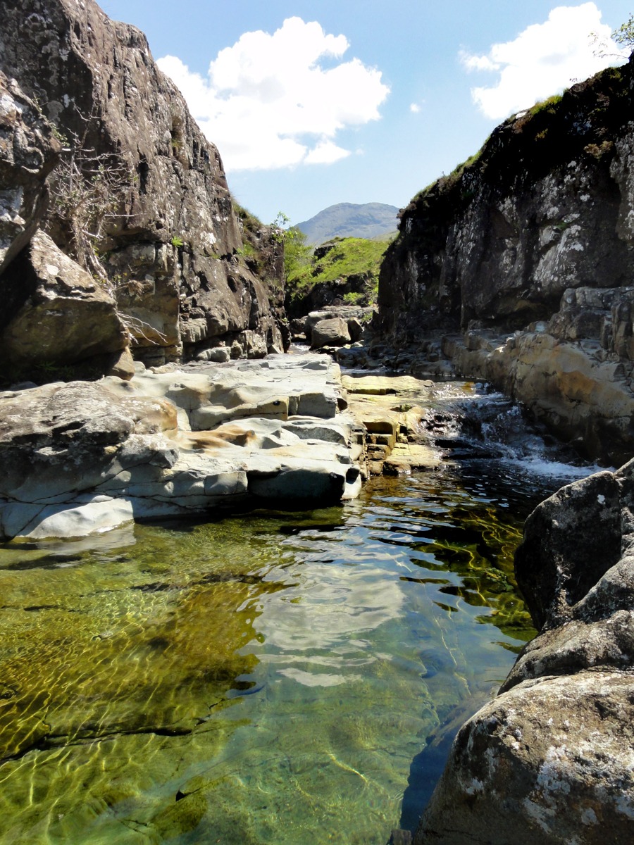 Looking down the top of the waterfall