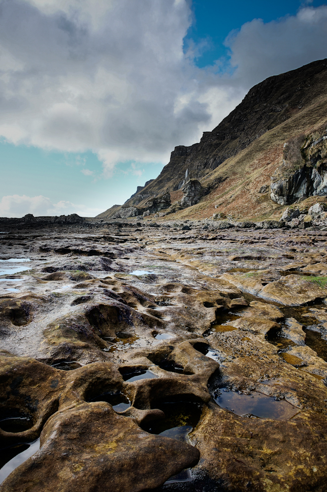Rock pools along the way to the Carsaig Arches