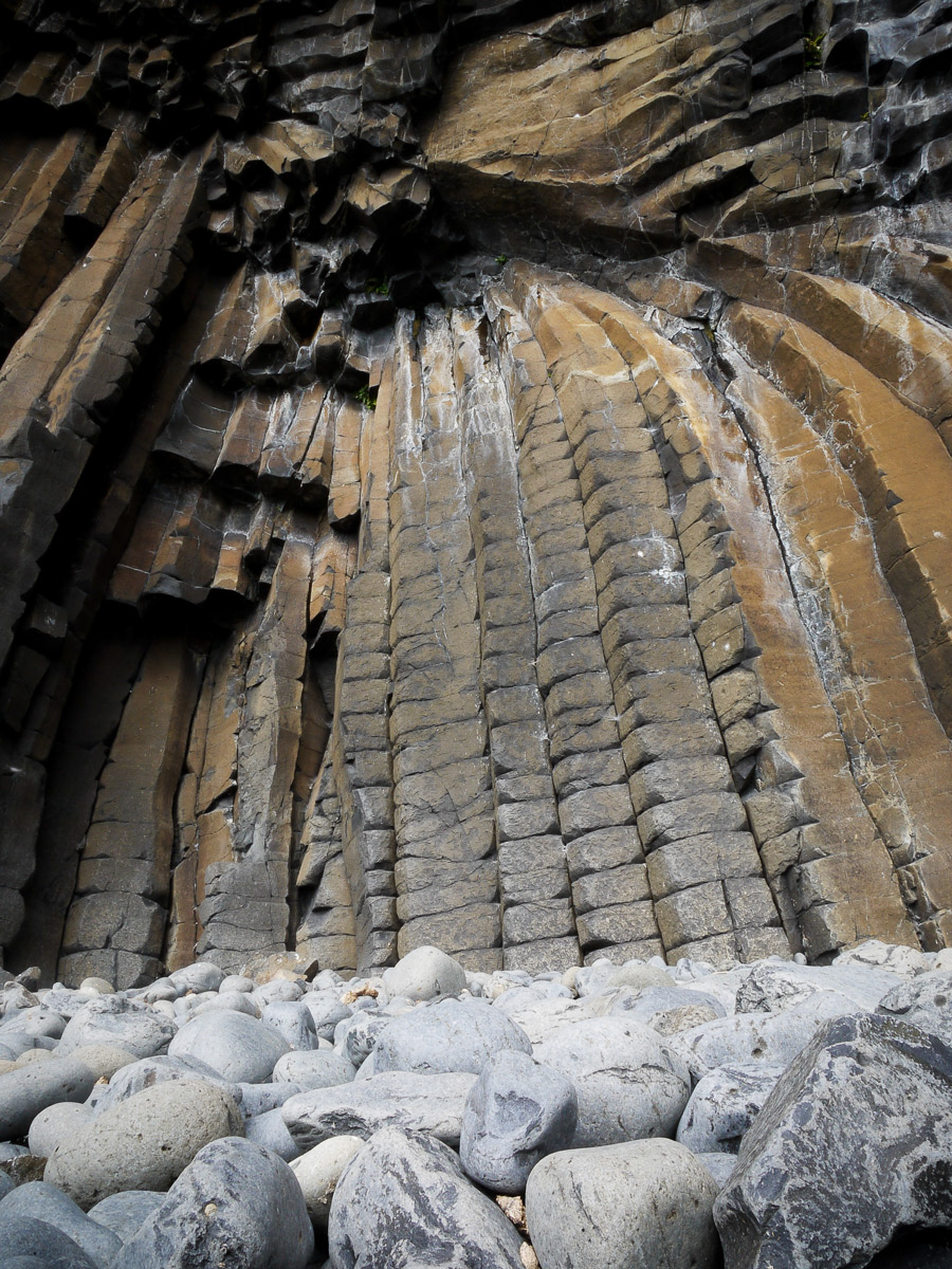 Close up view of basalt lava cast of MacCulloch's Fossil Tree