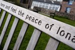A bench on Iona urges visitors to relax!