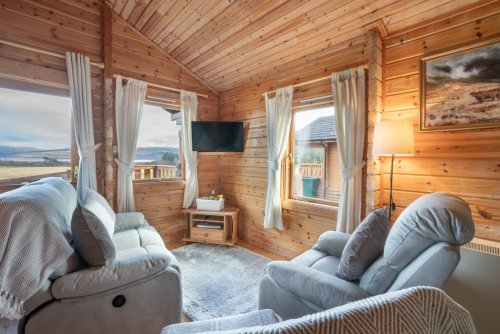 The compact but very comfortable living area in the cabin