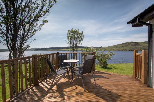 Decking beside the cottage with great views