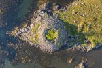 An aerial view of the remains of Dun nan Gall