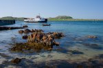 Ferry docking at Fionnphort pier where you can cross to Iona