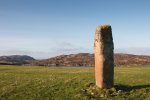 Singular standing stone on the Ross of Mull
