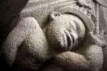 One of the beautiful stone carvings in the Abbey cloisters