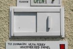Ferry signal board at Ulva ferry