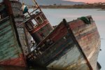 Old fishing boats just north of the village