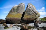 The split granite boulder on the walk from Fionnphort