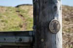 Route marker at the start of the walk up Spienne Mor on Mull