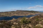 View over the Mishnish Lochs as you climb Spienne Mor
