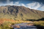 Ben Buie and the route up Sron Dubh from the Coladoir River in Glen More