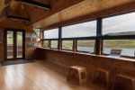 The inside of the impressive Loch Torr wildlife hide