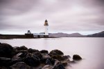 Rubha nan Gall lighthouse as seen from the shore near the final approach of the path