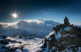 Winter view from Beinn a Gharaig in central Mull