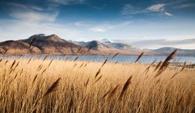 Looking across Loch na Keal to the Ben More range in winter