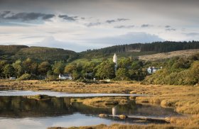 Dervaig seen from the upper reaches of loch Cuin