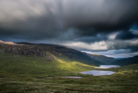 The lochs as seen from the Glen More road