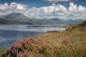 Late summer views towards Ben More across Loch Scridain