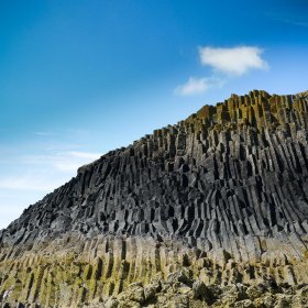 Columnar basalt with the tideline on Staffa