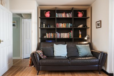 The well-stocked bookcase promises plenty to entertain