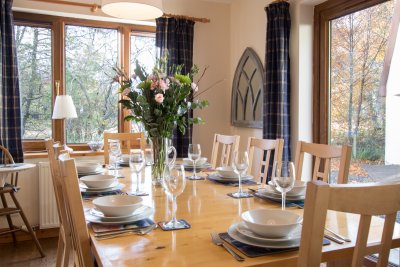 Dining room set for a family meal