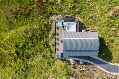 A bird's eye view of The Sea Shanty, complete with a private hot tub