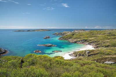 Guests who seek out Ploughman's Cottage will enjoy the wild feel to some of the Ross of Mull coastline, with adventurous treks to discover beaches like this one
