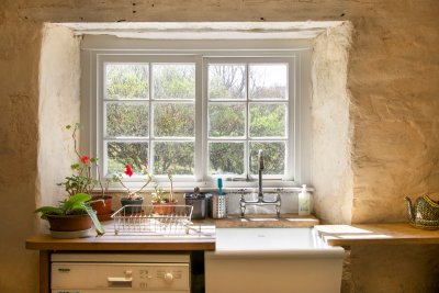 Kitchen sink and garden views