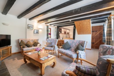 Looking across the living and dining area towards the kitchen