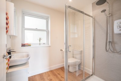 The cottage's well-appointed modern shower room