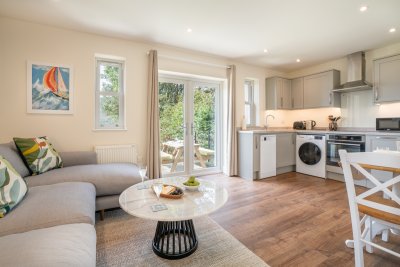 An open-plan layout maximises on the sea views