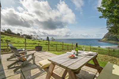 Dine alfresco and enjoy the fantastic sea views