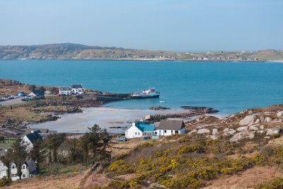 Looking over An Taigh Cuil down to the beach and slipway