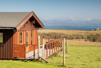 Stunning views across open fields towards the sea