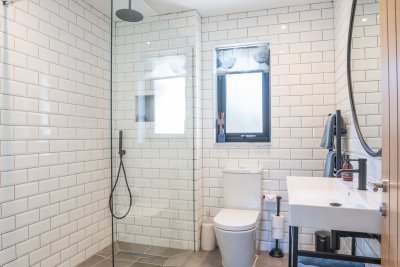 Family bathroom with spacious walk-in shower