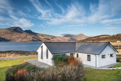 Balach Oir's amazing setting beside the sea with views to Mull's mountains