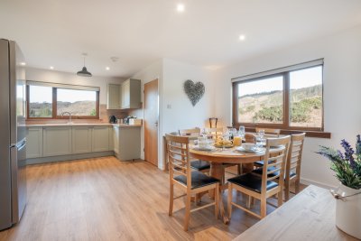 The dining kitchen is lovely and bright