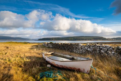 Wander the coast around Fishnish bay