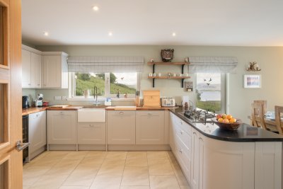Large contemporary kitchen fitted with modern appliances