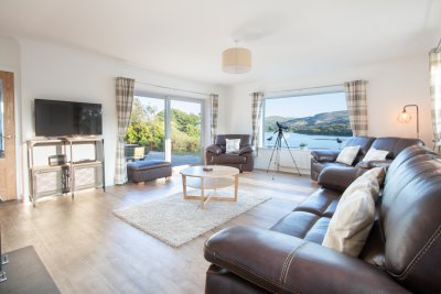 Living area with fantastic views and comfortable furniture