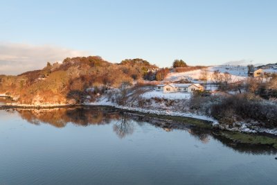 Camus Cuin on the shore of Loch Cuin after a snowy spell