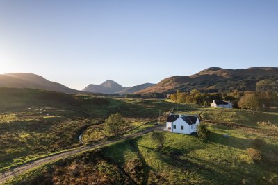 Cathy's Cottage sits beside a working farm not far from the River Forsa