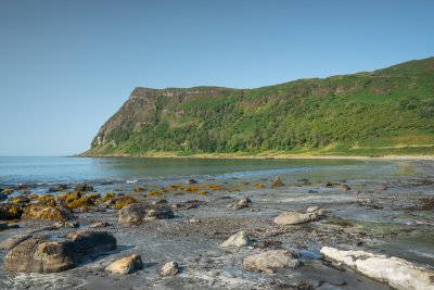 Adventure down to Carsaig for dramatic cliffs and a black sand beach