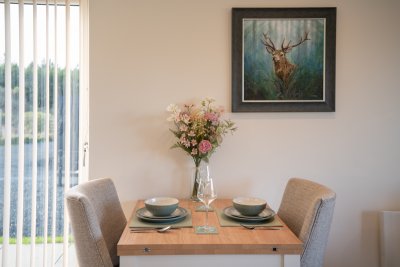 The cosy dining area for romantic dinners for two