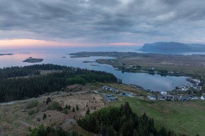 Looking over the lodges at sunset