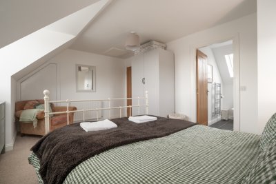 A spacious and light-filled room