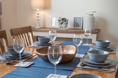 Dining room set for a family meal